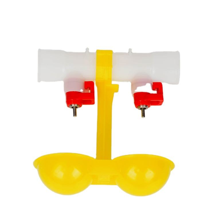 Automatic Dual Nipple Poultry Drinker with Double Drip Cups