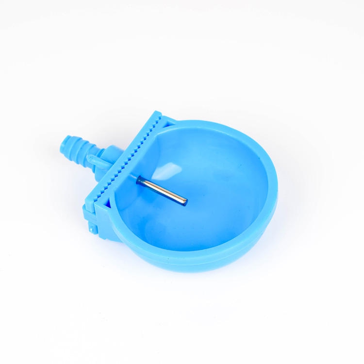 Blue Plastic Automatic Nipple Drinker Bowl for Rabbit Cages