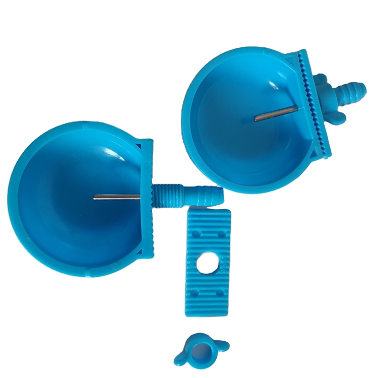 Blue Automatic Nipple Drinker Bowl for Rabbit Cages
