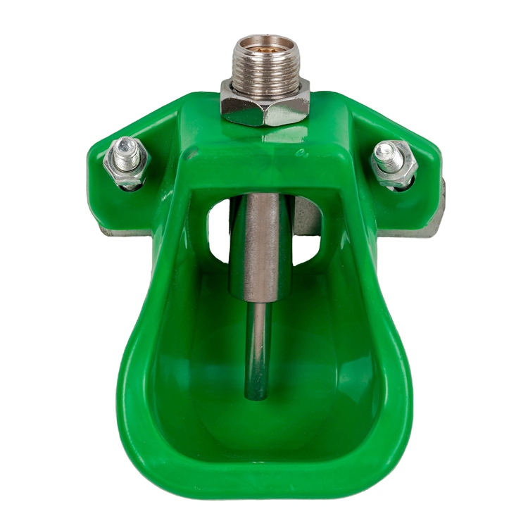 Green Automatic Livestock Water Bowl with Brass Valve